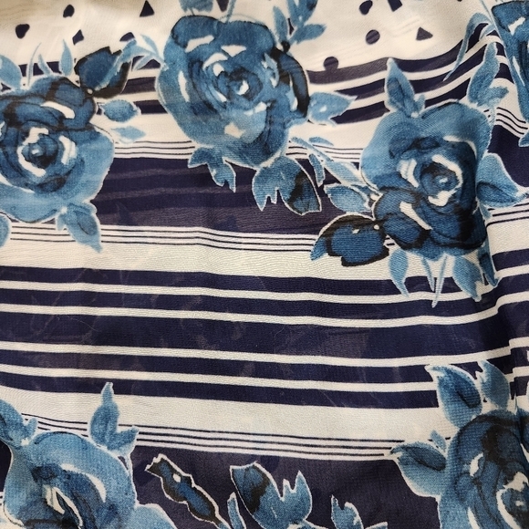 Maison Jules Blue and White Midi Dress - Picture 9 of 16